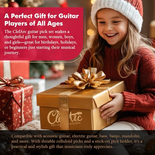 Guitar Wall Mount Teak - 2 Pack U-Shape Wall Hangers, Guitar Picks, Pick Holder, Stand, Wood Instrument Hanger, Gifts for Guitarists