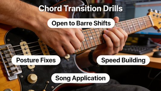 How to Effectively Practice Electric Guitar Chord Transition Drills for Smooth, Seamless Open-to-Barre Chord Changes