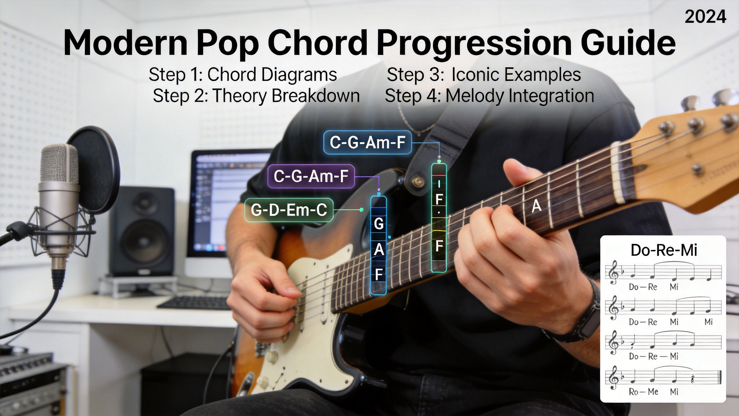 How to Create a Modern Pop Guitar Chord Progression on an Electric Gui ...