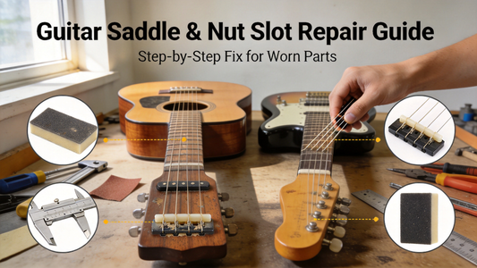 How to Fix Muffled Open Chord Tone on Acoustic & Electric Guitars: Worn Saddle & Nut Slot Repair Guide for Clearer Resonant Chords