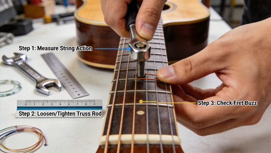 How to Adjust Your Electric Guitar’s Truss Rod to Fix Fret Buzz & Uneven String Action for Smooth, Comfortable Playability Across All String Gauges