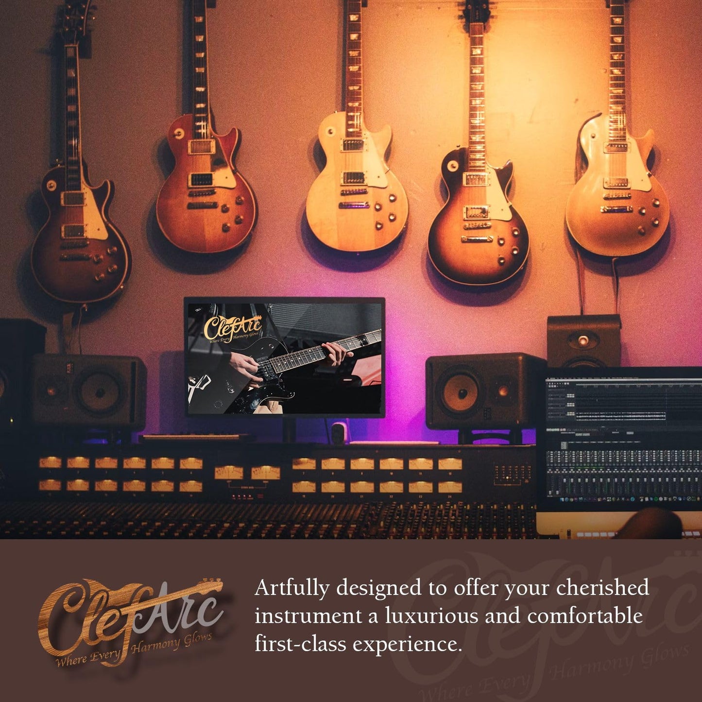 Guitar Wall Mount 2 Pack, Black Walnut Guitar Wall Hangers, U-Shape Hardwood Guitar Hanger, Christmas Gift for Men Music Lovers, Guitar Accessories, with 6 Assorted Guitar Picks